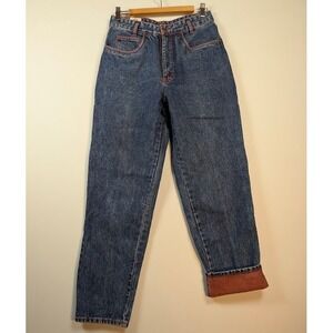 Vintage Anchor Blue Baggy Jeans Women's Size 7/9 Blue w/ Red Stitching Two-tone